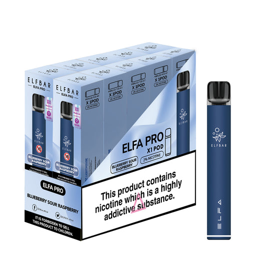 Navy Blue | ELFA Prefilled POD Kit,Complete with Blueberry Sour Raspberry starter POD