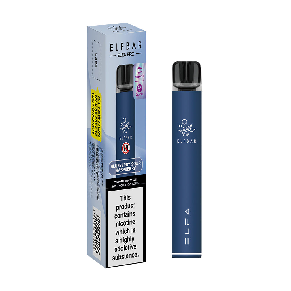 Navy Blue | ELFA Prefilled POD Kit,Complete with Blueberry Sour Raspberry starter POD