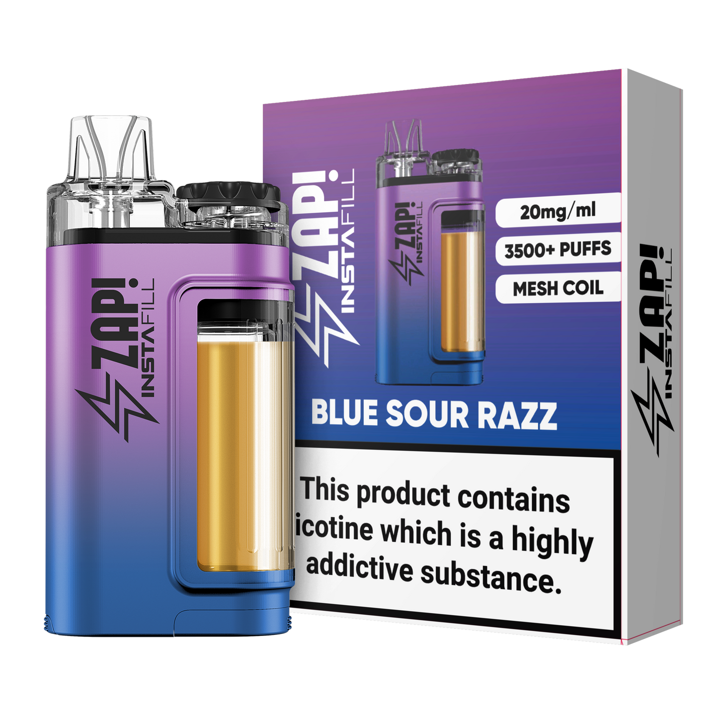 ZAP Instafill 3500 Puffs TPD Compliant 2% Nicotine 5 X DEVICES