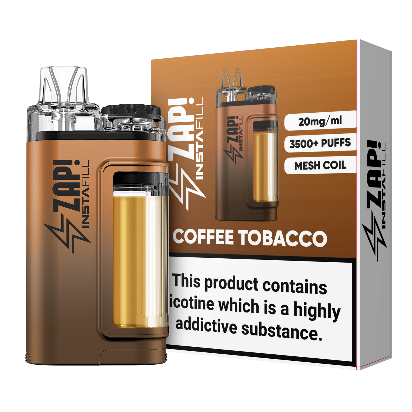 ZAP Instafill 3500 Puffs TPD Compliant 2% Nicotine 5 X DEVICES