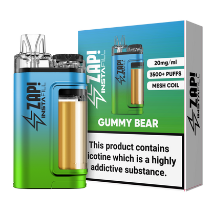 ZAP Instafill 3500 Puffs TPD Compliant 2% Nicotine 5 X DEVICES