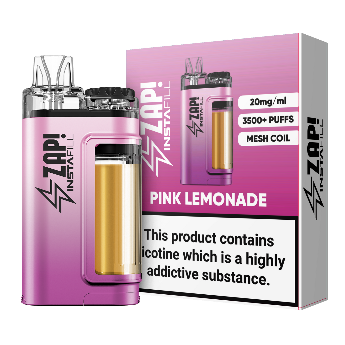 ZAP Instafill 3500 Puffs TPD Compliant 2% Nicotine 5 X DEVICES