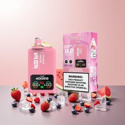 Razz Bar 40000 Puffs Engangs Vape Blandede bær/vandmelonis Type-C Port 2%,5% Nikotinindhold
