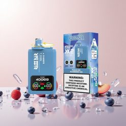 Razz Bar 40000 Puffs Engangs Vape Ferskenis/Blåbæris med 650 Mah Batteri og Type-C Port