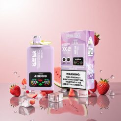 Razz Bar 40000 Puffs Engangs Vape Jordbær Vandmelon/Drue Is Strømskærm