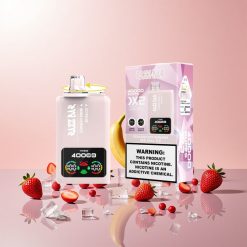 Razz Bar 40000 Puffs Engangs Vape Jordbær-banan/Red Bull-is Strømskærmdisplay 650 Mah Batteri Type-C Port 2%,5% Nikotinindhold