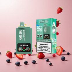 Razz Bar 40000 Puffs Engangs Vape Jordbær, kiwi/blåbær, sur hindbær med 40000 Puffs & 650 Mah Batteri