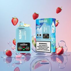 Razz Bar 40000 Puffs Engangs Vape med Kraftskærm - Blå Hindbær Is/Jordbær Vandmelon Tyggegummi