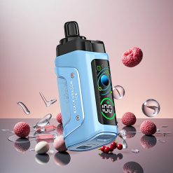 Razz Bar 45000 Puffs Engangs Vape Sort Drage Is og Justerbar Luftstrøm 650 Mah Batteri Type-C Genopladelig 20 mg/ml Nikotinstyrke
