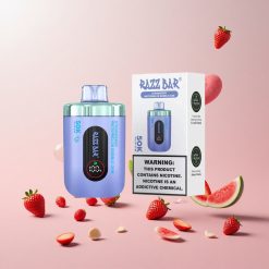 Razz Bar 50K Puffs Engangs Vape Jordbær Vandmelon Bubble Gum - 50000 Puffs, 2% Nikotin