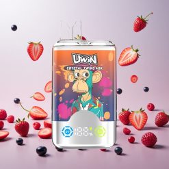 UWIN Crystal Twins 40000 Puffs Engangs Vape Jordbær Hindbær Kirsebær Mr Nicotinniveauer: 0%, 2%, 3%, 5%