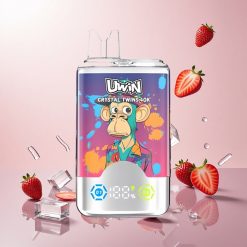 UWIN Crystal Twins 40000 Puffs Engangs Vape Jordbær Kiwi Isvin (32ml, Type-C)