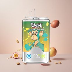 UWIN Crystal Twins 40000 Puffs Engangs Vape Kiwi Passionsfrugt Guava To Æbler Smagssystem: To forskellige smage i én enhed