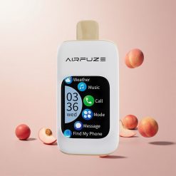 AirFuze Smart 30000 Puffs Bærbar Pod JUICY PEACH/Jordbær Størrelse: 50x25x104,9mm Skærm: 2,01" TFT med touch Nikotinstyrke: 5% Batterikapacitet: 900mAh Opladning: Type-C Pust: Op til 30000/15000