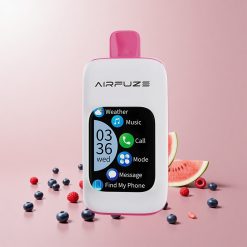 AirFuze Smart Pro 40000 Puffs Engangs Vape Blåbær Vandmelon Puffs: 40000 Puffs Batterikapacitet: 900mAh Genopladelig E-væske Volumen: 20ML Nikotinindhold: 2%, 5% Nikotin Spole: 20ml Pakning: 10 stk i 1 displayæske