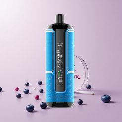 Al Fakher Crown Bar 15K Hypermax Engangs Vape Kit Blåbærtyggegummi med 22ml e-væske og 15.000 puff Al Fakher Crown Bar 15K Hypermax Engangs Vape Kit med 22ml e-væske og 15.000 puff