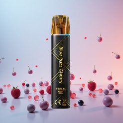 JNR Black&Golden 600+200 Puffs Engangs Vape Blå Hindbær/Kirsebær Features: 800 Puffs 550mAh Batterikapacitet 2ml E-væskekapacitet TPD-certificering Ingen opladning Nikotinindhold 2%