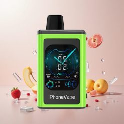 JNR PhoneVape 30000 puffs Engangs Vape Sur Æble Is med 850mAh Type-C Genopladningsbart Batteri og Turbo Mode JNR PhoneVape 30000 puffs Engangs Vape med Justerbar Luftstrøm og App Kontrol