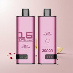 Lavie Cube 20000 Puffs Engangs Vape Taro Iscreme FUNKTIONER: 20000 puff, 28ML væske