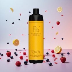 RandM Fumot Shisha 10000 Puffs Engangs Vape Blå Hindbær Lemonade med LED-indikator og 18ml Prefilled e-liquid