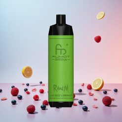 RandM Fumot Shisha 10000 Puffs Engangs Vape Blå Hindbær Lemonade med LED-indikator og 850 mAh Batteri