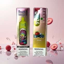 RandM Tornado 9000 Puffs 850 mAh Genopladelig 18 mL Mesh Coil Is Pop