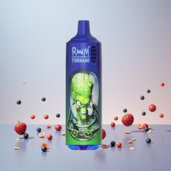 RandM Tornado 9000 Puffs Puffs: 9000 Pust Batterikapacitet: 850 mAh Genopladelig E-liquid Kapacitet: 18 mL Coil Type: Mesh Coil Display Type: Sleek RGB Display Flavors: 54 Varieteter