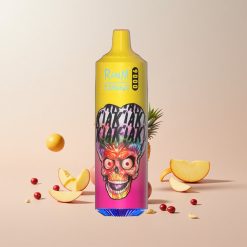 RandM Tornado 9000 Puffs Puffs: 9000 Pust Batterikapacitet: 850 mAh Genopladelig E-liquid Kapacitet: 18 mL Coil Type: Mesh Coil Display Type: Sleek RGB Display Smagsvarianter: 54 RandM Fumot Tornado 9000 Puffs Disposable Vape Fersken Mango Ananas